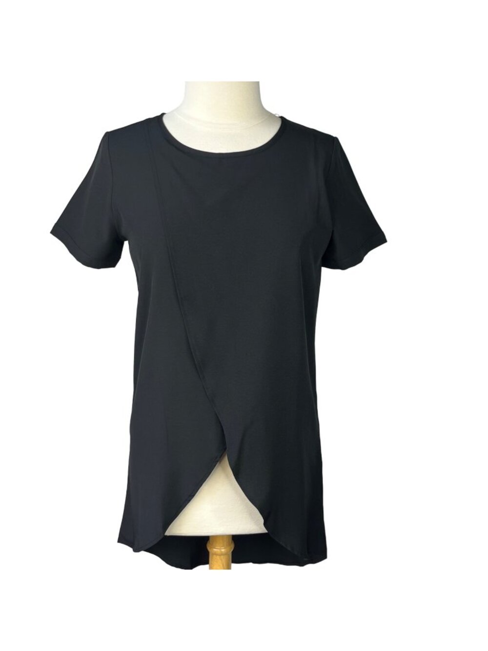 Unbranded Tunic Shirt Womens Small Black New Asymmetrical Hem